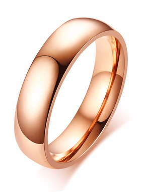 5mm生日礼物 时尚韩版 男女简约钛钢光身素圈戒指 指环饰品R-422