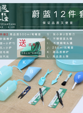 多肉植物种植工具套装家用养花园艺工具小铲子浇水壶镊子气吹筛子