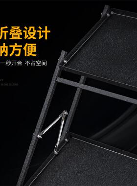 304不锈钢可折叠多层厨房置物架 家用免安装调味料品收纳碗筷刀架