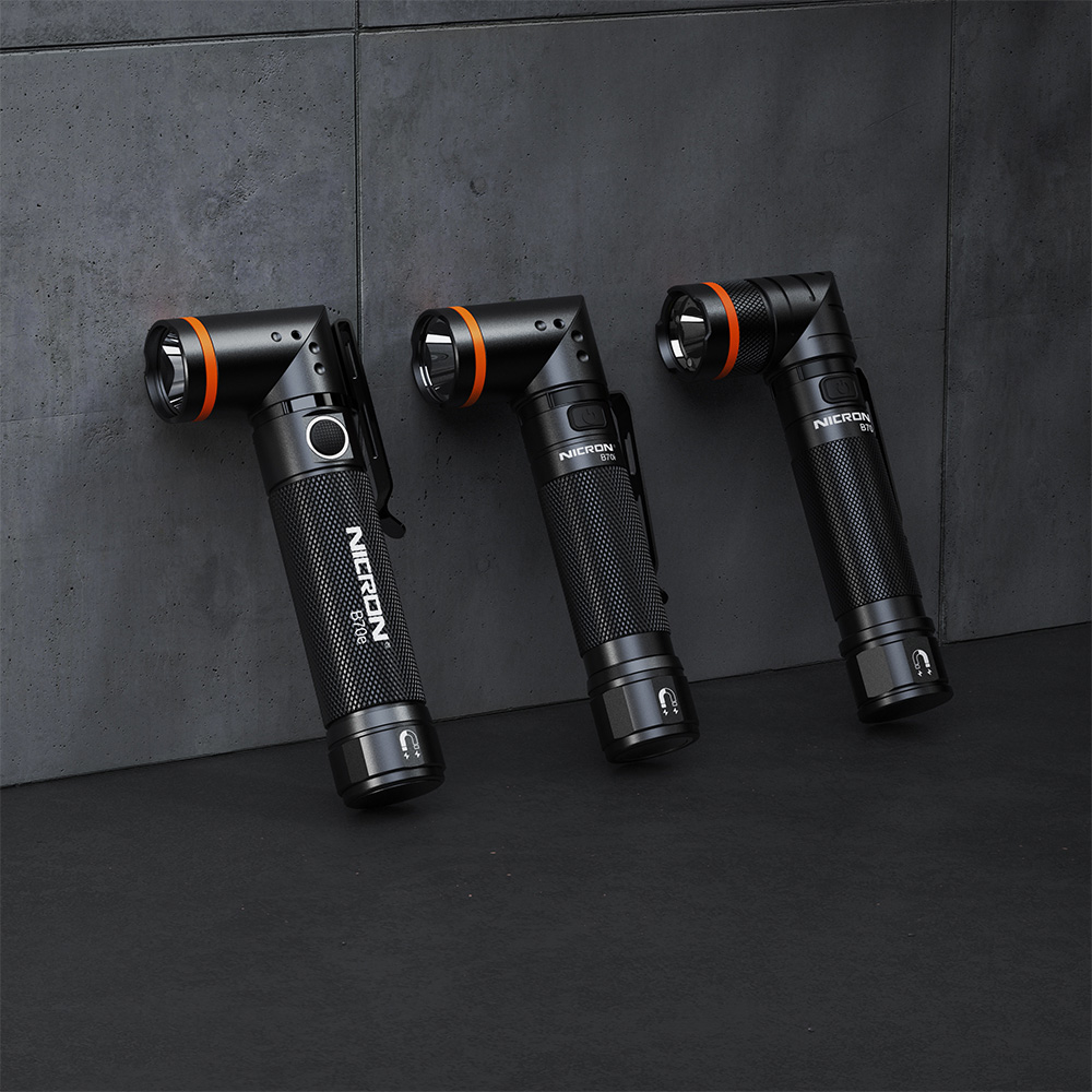 NICRON耐朗B70中型弯头拐角灯户外强光远射充电转角手电 - 图0
