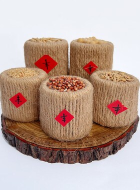 五谷丰登b搬新家乔迁之喜国潮丰收节粮仓秋天创意手工编织摆件农