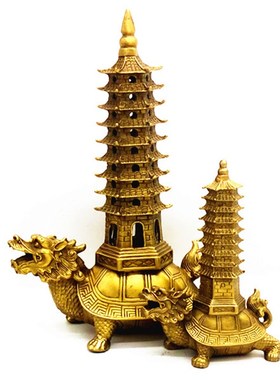 特价纯铜a龙龟塔摆件驮九层文昌塔托龙龟背宝塔家居书房办公室桌
