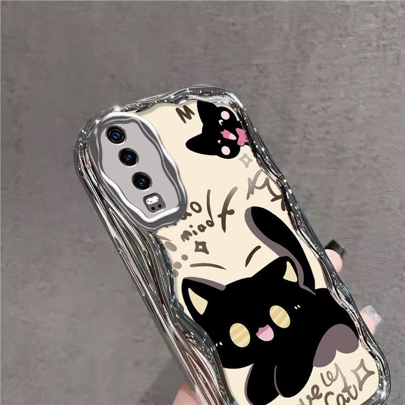 华为P30手机壳可爱卡通黑猫华为P30Pro电镀硅胶简约软壳女款防摔,淘宝优惠券,粉丝福利购,淘宝优惠卷