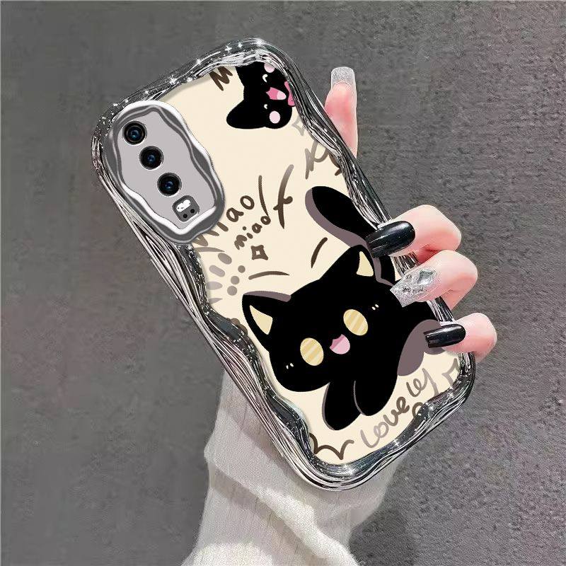 华为P30手机壳可爱卡通黑猫华为P30Pro电镀硅胶简约软壳女款防摔,淘宝优惠券,粉丝福利购,淘宝优惠卷