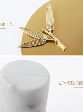 速发新中式禅意金属圆饰石软装理品酒店过道进门厅玄关柜大形屏风