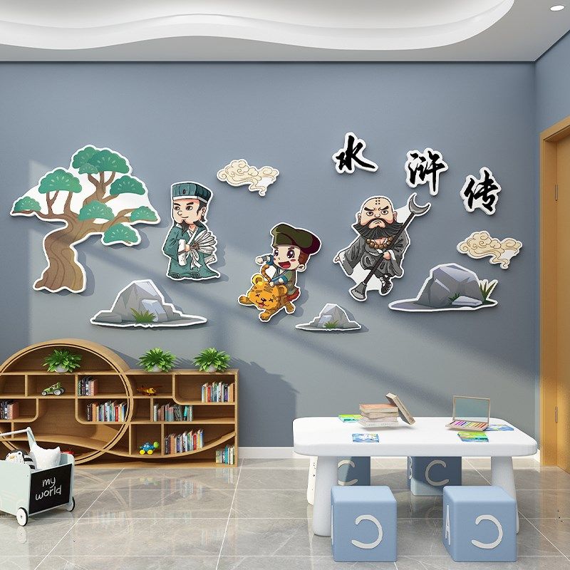 绘本馆环创幼儿园四大名著主题墙面装饰成品材料西游记图书角布置,淘宝优惠券,粉丝福利购,淘宝优惠卷