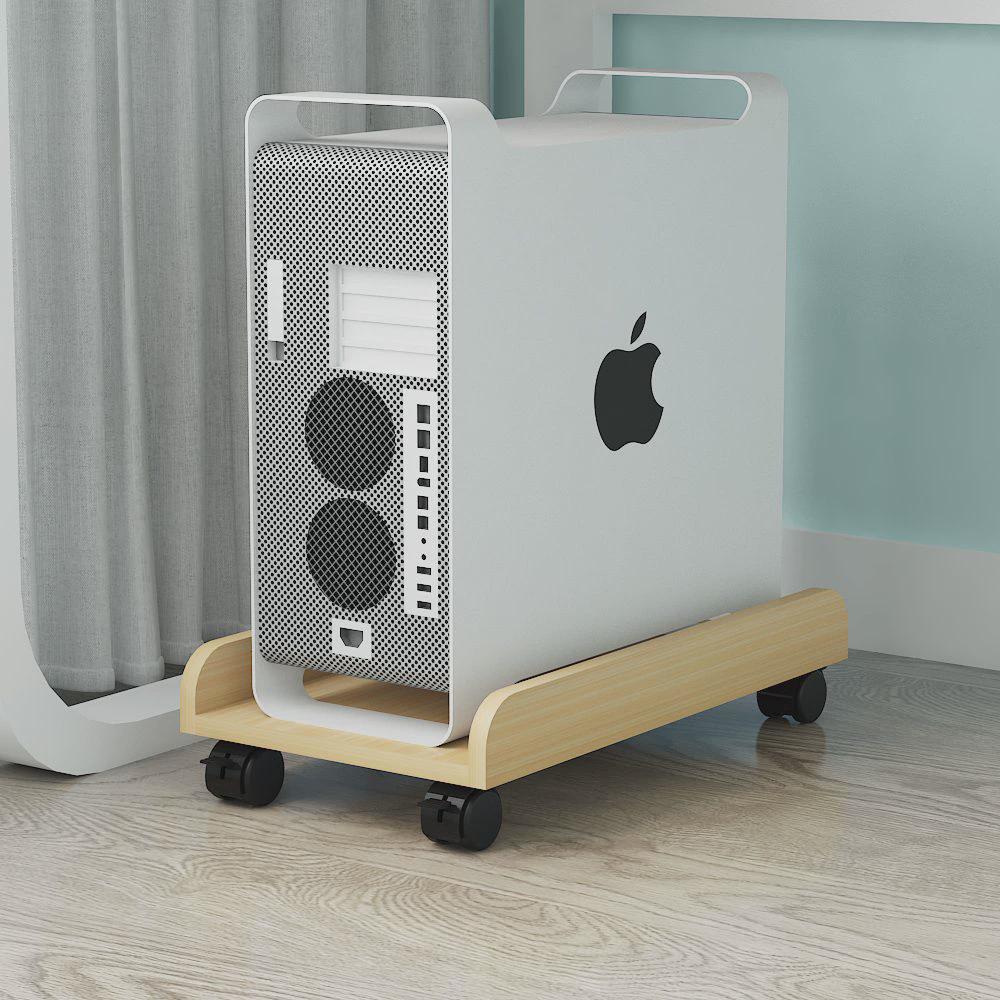 Simple desktop computer base host tray chassis bracket with pulleys home host bottom bracket office host bracket