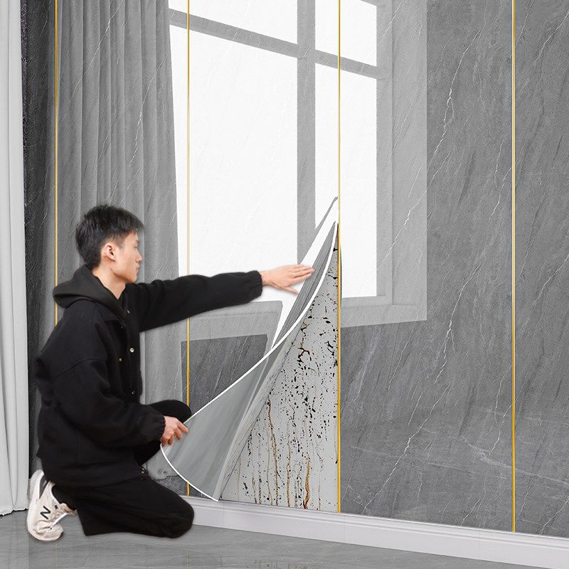 铝塑板自粘墙贴电视背景墙装饰壁纸防水防潮墙板仿大理石瓷砖贴纸,淘宝优惠券,粉丝福利购,淘宝优惠卷