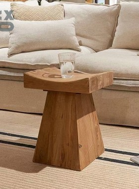 YBOX现代做旧复古风松木家居小木凳风格装饰类摆件茶室座椅