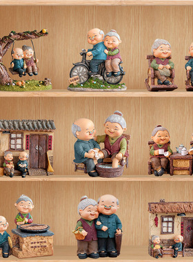 创意新中式玄关摆件白头偕老酒柜客厅家居装饰品轻奢高档小设现代