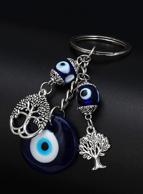 2021 Turkish Evil Eye Keychains Lucky Blue Eye Fatima Hand
