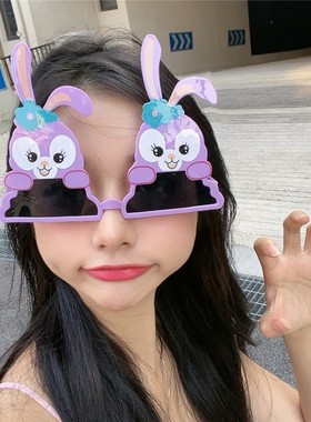 兔子卡通搞怪眼镜结婚大人派对拍照布置装饰自拍情侣游乐园道具