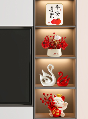 新房客厅酒柜装饰摆件轻奢家居玄关电视柜红酒架摆设乔迁新居礼品