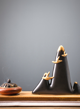 家居玄关隔断装饰品新中式餐厅店铺假山禅意摆件茶室古典创意摆设