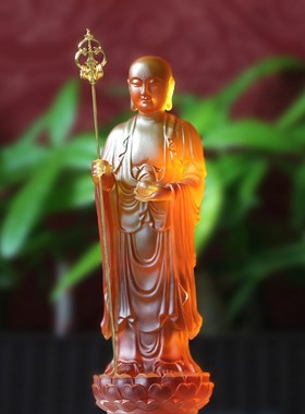 速发供璃地藏王菩萨佛像摆件居奉客厅琉家摆放站像地藏菩萨