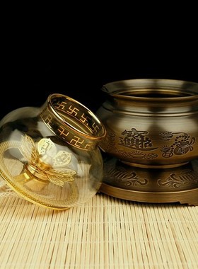 速发节碗纯铜招财进宝莲花明神灯观音供佛灯仿古调铜防风酥油灯长