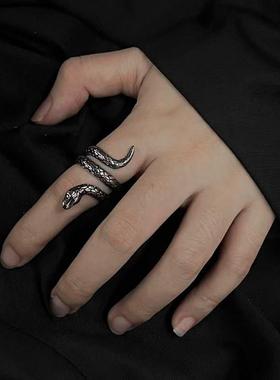 ACC 暗黑缠绕灵蛇戒指男小众复古冷淡风高级感不掉色中性食指指环