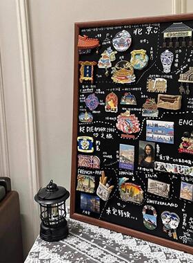 高品质挂式磁吸黑板家用冰箱贴展示板谷子吧唧收纳板展示架吸磁铁