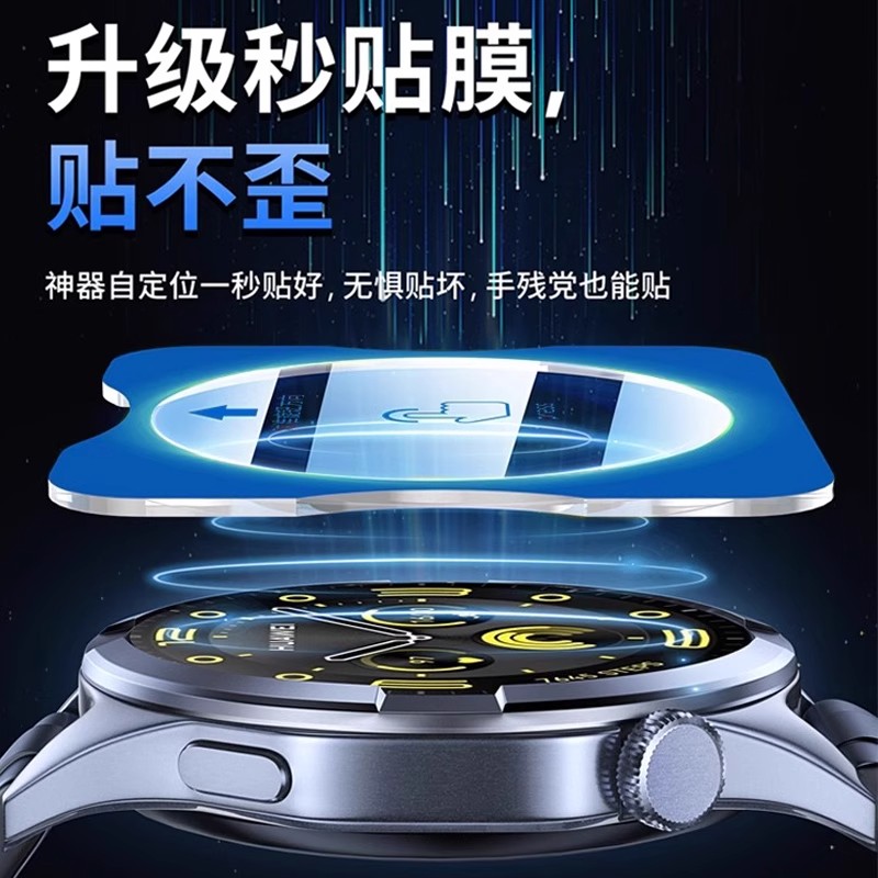 适用华为GT6手表钢化膜GT6Pro秒贴保护膜全屏覆盖新款gt6智能手环41mm表盘玻璃gt5/gt4/gt3手表膜防刮防摔爆 - 图0