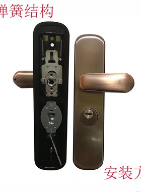 入户老式防盗大门加厚家用锁防撬拉把手通用型单门红古铜执手门锁