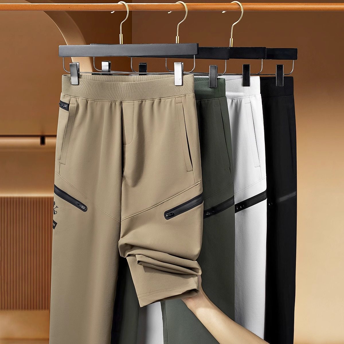 MAROLIO~轻奢专柜！户外防风防水休闲裤男软壳冲锋裤修身运动裤子,淘宝优惠券,粉丝福利购,淘宝优惠卷