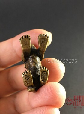 极速纯铜麒麟挂坠实心铜麒麟小摆件仿古钥匙扣貔貅手把件茶宠铜器