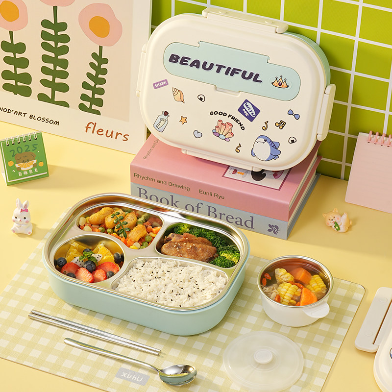 饭盒小学生专用儿童可爱保温餐盒316不锈钢可加热分格带饭便当盒