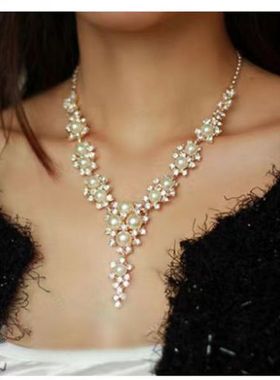 保真高级感韩国时尚小众气质珍珠长版项链流苏百搭毛衣炼新娘晚宴