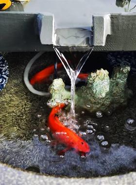 新创意鱼缸流水器循环系统过滤器养鱼石槽山水池配件陶瓷流水板摆