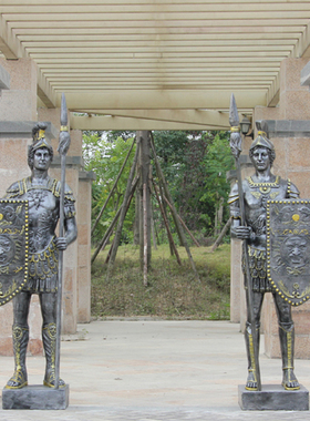 大型欧式迎宾罗马武士销售楼门厅摆设人物雕塑别墅酒吧庭大堂摆件