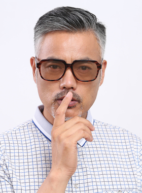 砳晶复古男天然水晶眼镜