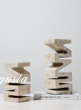 侘寂风法式摆件样板间客厅书房电视柜酒店别墅售楼处办公室装饰品