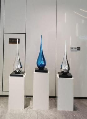现代轻奢水滴雕塑大摆件抽象客厅玄关过道商场酒店高档落地装饰品