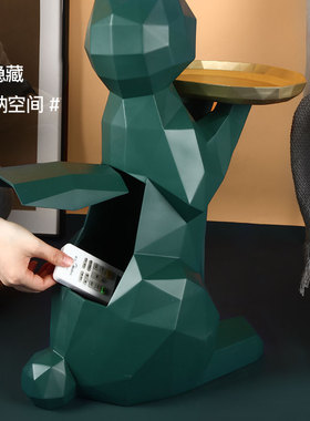 速发风多功能家居旁厅电视柜落发客茶几大型沙地兔子收纳摆件