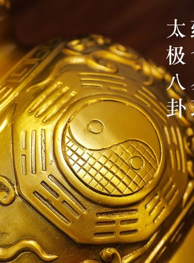 铜葫芦摆件黄铜开口八卦葫芦挂件客厅家居摆件办公室摆设大号挂饰