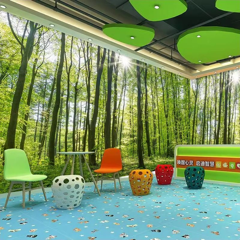 树林森林背景布装饰大自然风景壁纸瑜伽壁画餐厅墙布绿色植物墙纸,淘宝优惠券,粉丝福利购,淘宝优惠卷