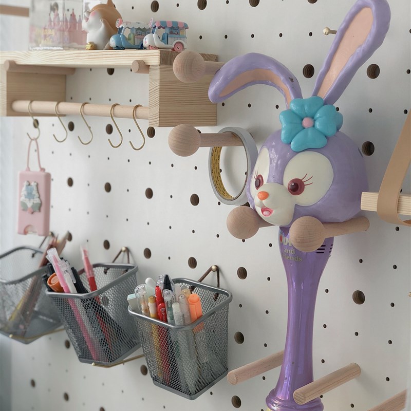 Wooden hole board custom wall kindergarten solid wood board decorative wall bookshelf home storage rack restaurant art wall