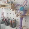 Wooden hole board custom wall kindergarten solid wood board decorative wall bookshelf home storage rack restaurant art wall