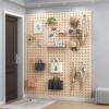 Wooden hole board custom wall kindergarten solid wood board decorative wall bookshelf home storage rack restaurant art wall