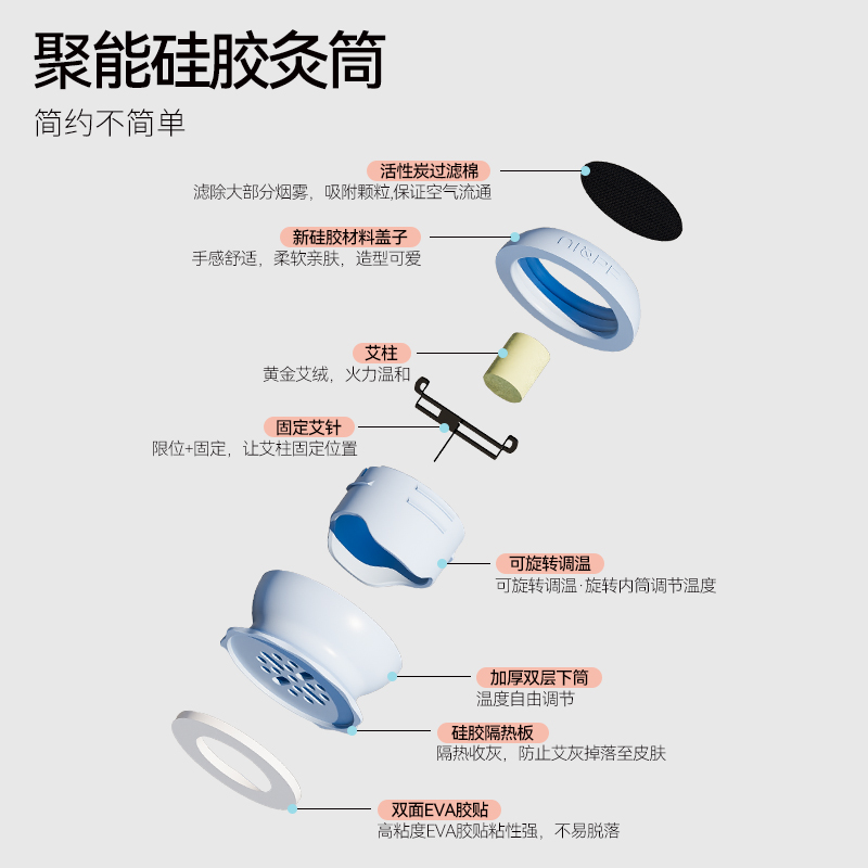 艾灸盒随身灸家用小悬灸微烟每日肚子腰腹罐灸筒非祛湿寒便携专业