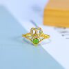 S925 silver inlaid Hetian jade jasper apple green ring 11518