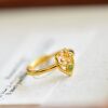 S925 silver inlaid Hetian jade jasper ring 11050