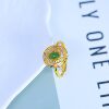 S925 silver inlaid Hetian jade jasper ring 11128