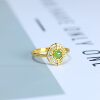 S925 silver inlaid Hetian jade jasper ring 11067