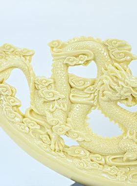 新中式家居装饰摆件树脂工艺品龙凤呈祥客厅开业礼品办公室桌摆件