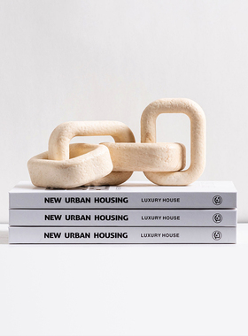 快速发货装饰推荐侘寂风链扣摆件树脂简约装饰品样板Y间售楼部玄