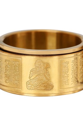 现货速发本命佛生肖转动11号男金银款吉祥创意