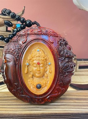 现货速发紫檀一念之间手把件木雕车挂件吊坠男士手工雕送礼挂饰8