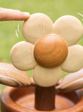 实木有钱花可爱摆件装饰家居创意治F愈系送朋友儿童乔迁生日礼物