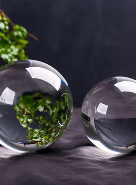 K9透明大玻璃球小号水晶珠子玩具摄影魔术道具办公U室摆件白色圆